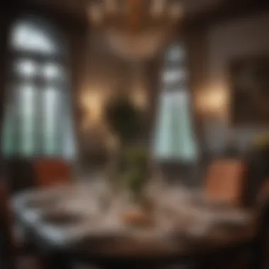 Refined dining room setup showcasing table settings