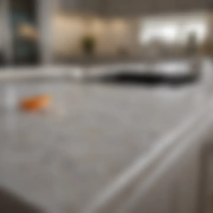 Elegant quartz countertop with a glossy finish