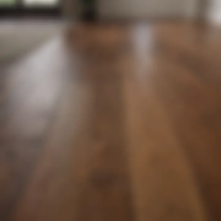 Before and after comparison of cleaned hardwood floor