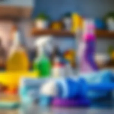 Essential Cleaning Tools Cleaning tools on kitchen surface