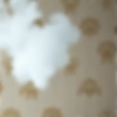 Close-up view of wallpaper texture being steamed