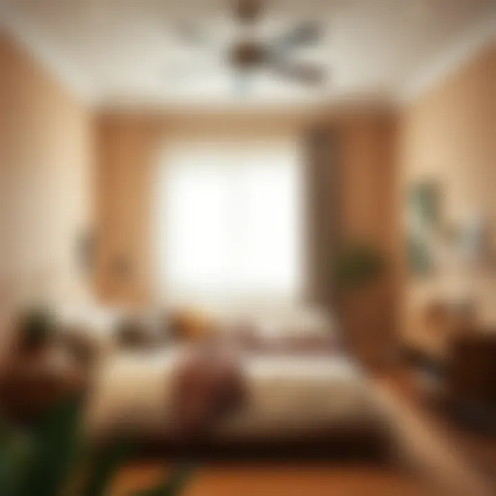 Cozy Neutral Tone Bedroom A small bedroom decorated with warm, neutral tones to create a cozy atmosphere