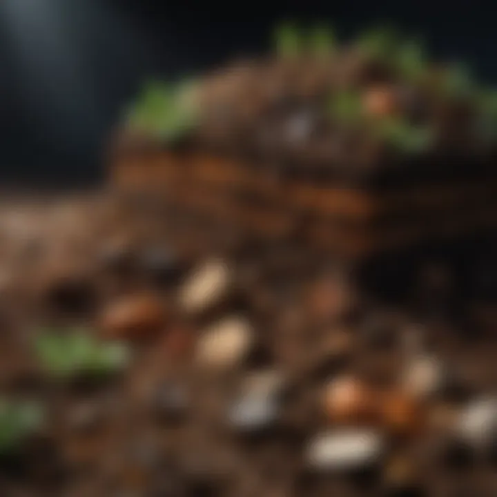 An illustration of the composting process showcasing layers of materials.