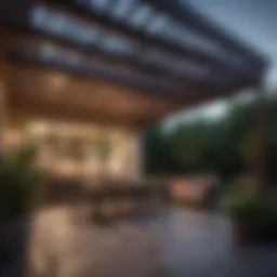 Elegant back patio cover in a modern design