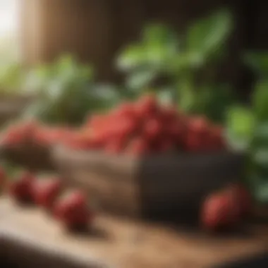 Varieties of Fertilizers for Strawberries Different types of fertilizers displayed on a wooden table