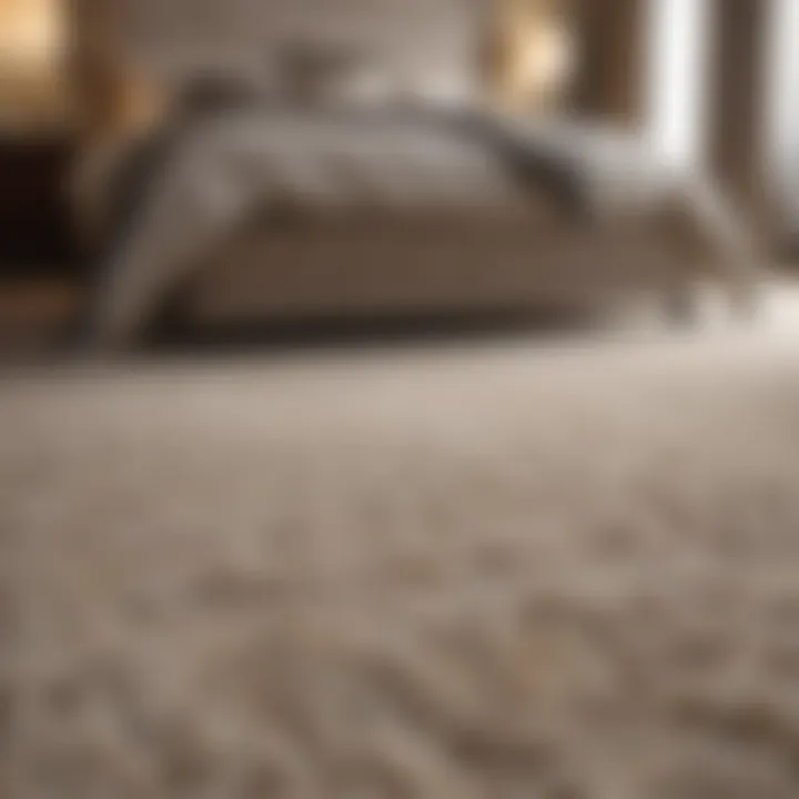 Luxurious soft carpet texture in a serene bedroom setting