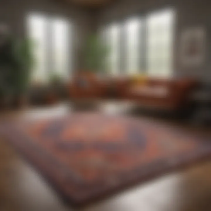 Colorful area rugs displayed in a home decor setting