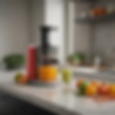 Modern Countertop Juicer Design A sleek and modern countertop juicer showcasing its innovative design