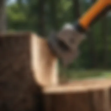 Essential Tools for Stump Removal Close-up view of an effective stump cutting tool