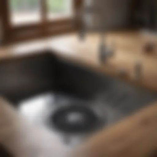Diagram of kitchen drain assembly components
