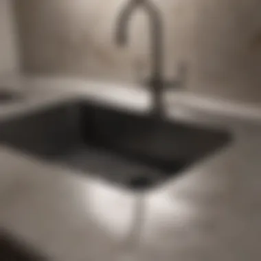 Illustration of kitchen drain installation procedure