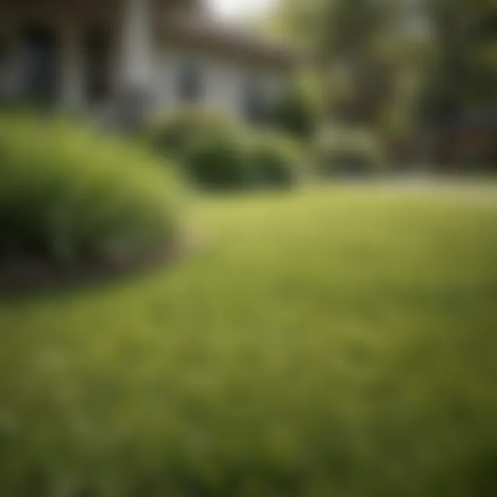 Healthy lawn thriving after proper maintenance