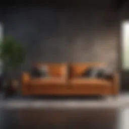Stylish modern sofa in a chic living room setting