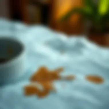 Coffee stain on fabric