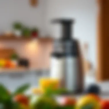 Sleek Design of Contemporary Fruit Juicers A modern fruit juicer showcasing its sleek design.