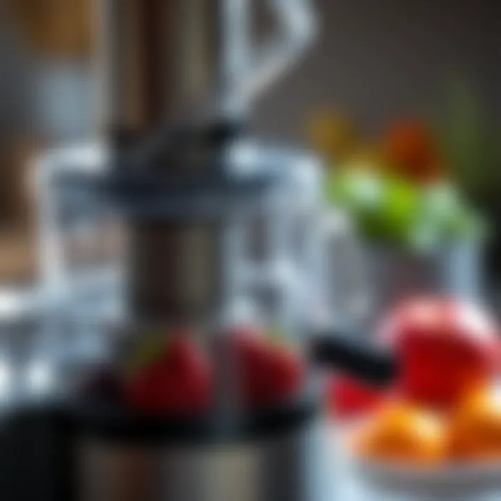 Key Operational Features of Juicers Close-up of a juicer's operational features.