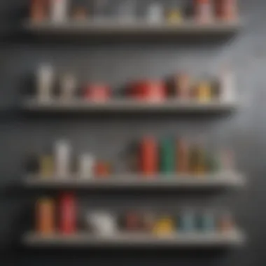 Variety of Materials for Utility Shelving Array of materials used for utility wall shelves