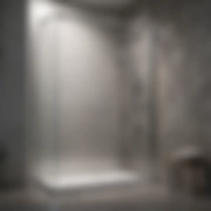 Shower door installation process illustrating ease of setup