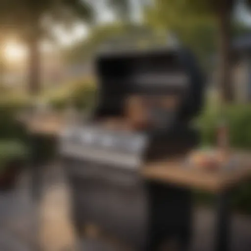 A high-end outdoor grill showcasing its advanced features