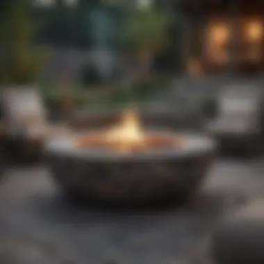 Sophisticated Stone Firepit Design Elegant stone firepit surrounded by seating