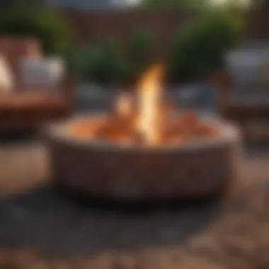 Rustic firepit made from bricks