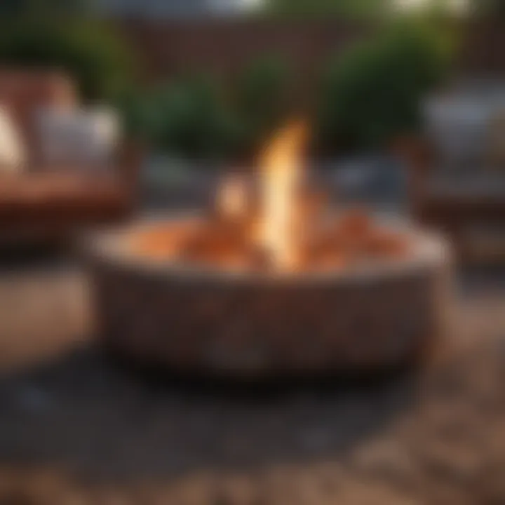 Rustic firepit made from bricks