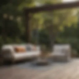 Elegant outdoor seating arrangement with stylish deck furniture