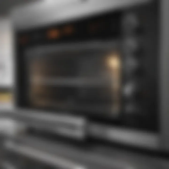 Close-up of convection toaster oven controls highlighting user-friendly interface