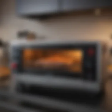 Maintenance tips displayed alongside a convection toaster oven for easy reference