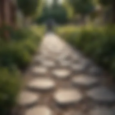 Charming Pathway Using Budget-Friendly Materials Pathway made of affordable materials in garden