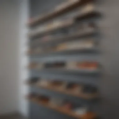 Wall-Mounted Shelves for Efficient Shoe Display Shoe organization with wall-mounted shelves
