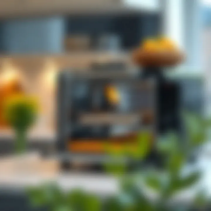 A sleek countertop oven showcasing its multi-functional capabilities