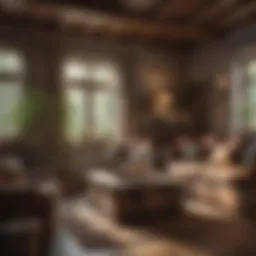 Cozy living room with rustic decor