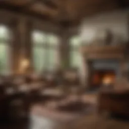 Cozy country-style living room with a fireplace