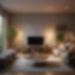 Cozy living room layout with modern furnishings