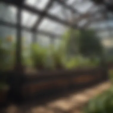 Materials used for constructing a hothouse displayed neatly