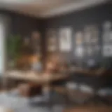 A modern home office layout showcasing optimal workspace arrangement
