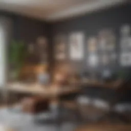 A modern home office layout showcasing optimal workspace arrangement