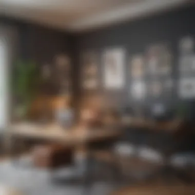 A modern home office layout showcasing optimal workspace arrangement