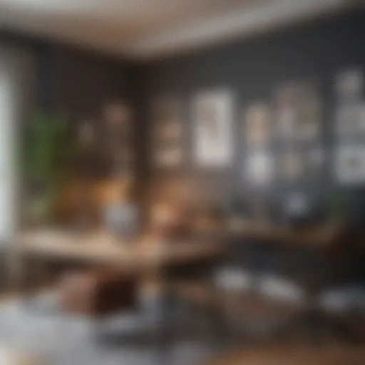 A modern home office layout showcasing optimal workspace arrangement