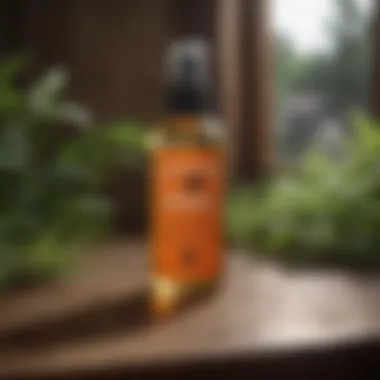 A visually appealing bottle of homemade insect repellent