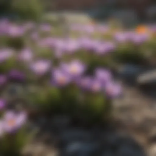 Colorful crocuses blooming in a garden