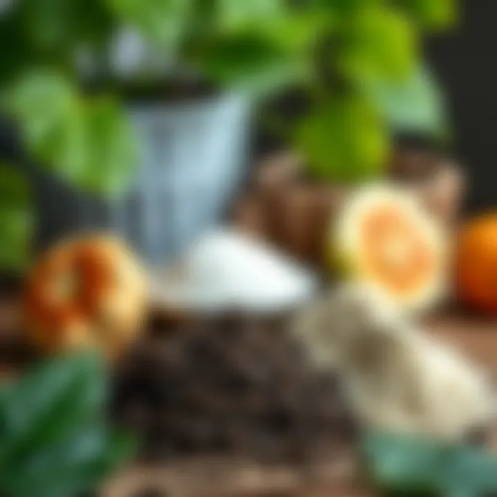 Close-up of quality potting ingredients for fiddle leaf figs