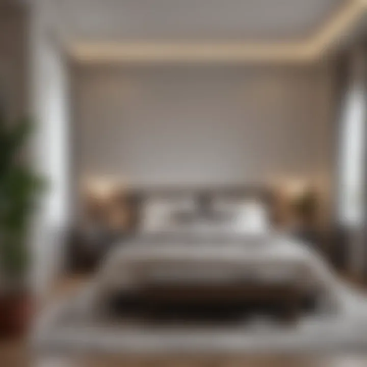 An efficient small bedroom layout emphasizing functional design.