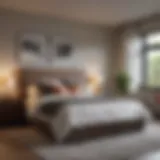 A beautifully arranged small master bedroom showcasing optimal furniture placement.