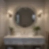 Elegant bathroom setup featuring a 30 inch vanity and a well-proportioned mirror