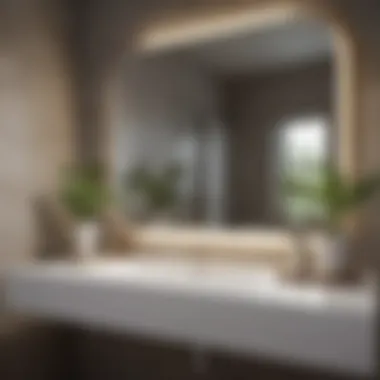 Visual balance concept showcasing different mirror sizes above a 30 inch vanity