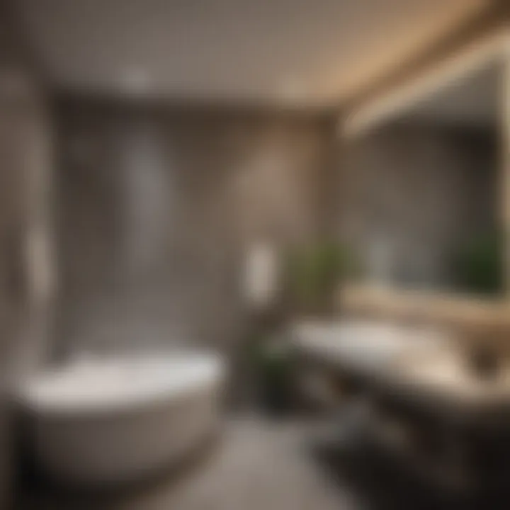 Illustration depicting various bathroom sizes and corresponding wattage needs