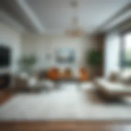 Elegant living room with a perfectly sized carpet