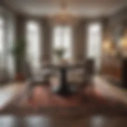 Elegant dining room with a perfectly sized rug under the table